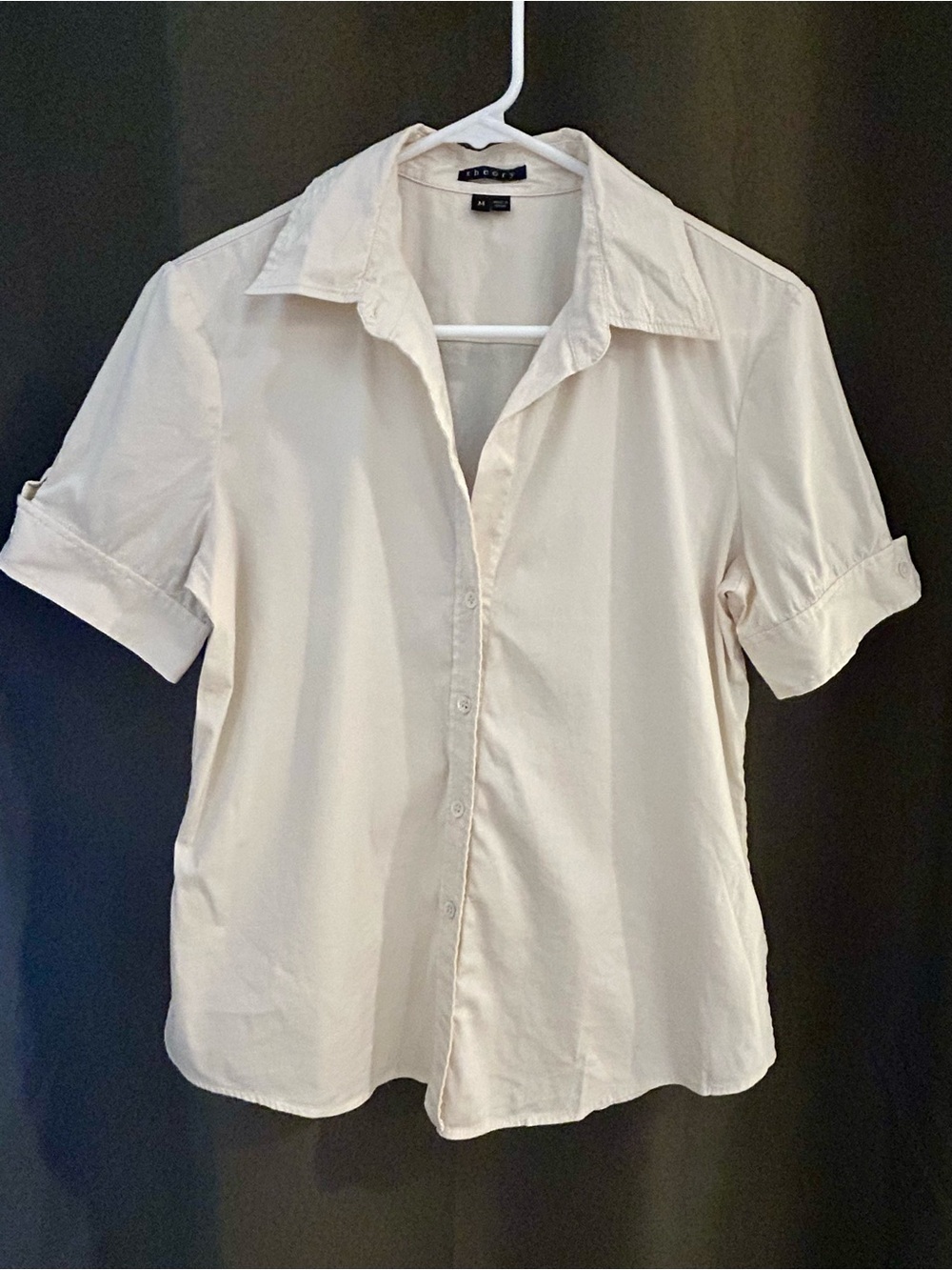 Theory Men's Short-Sleeve Button-Down Shirt - Cream